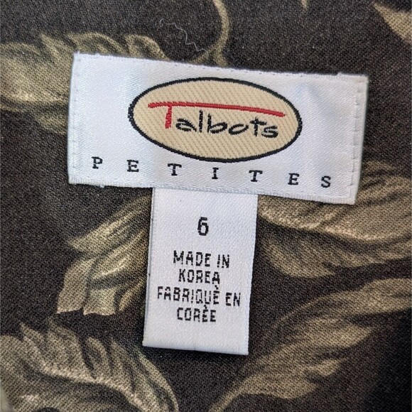 Vintage Talbots Size 6 Green Floral Button Up Midi Jacket Dress Long Duster - Picture 4 of 15